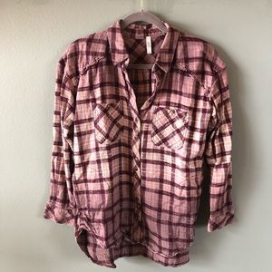 Free People Purple Ombré Flannel
